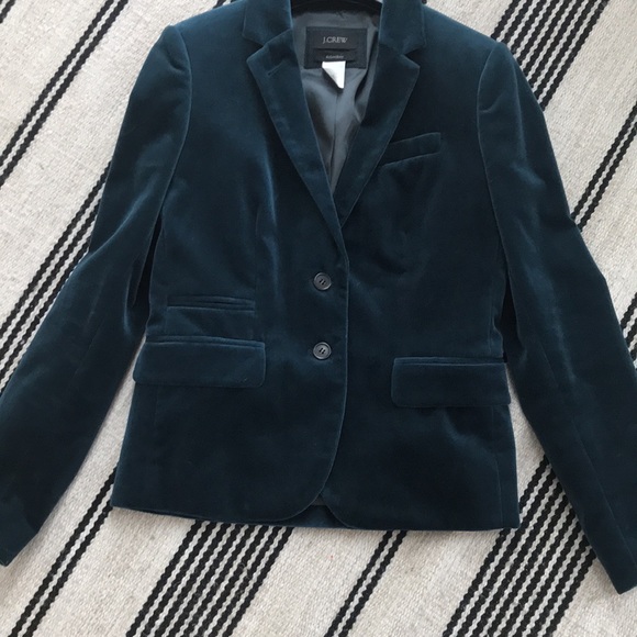 J. Crew velvet School Boy Blazer in Deep Teal - Picture 5 of 5